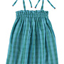 Piupiuchick - Short Dress with Straps Blue/Green Checkered