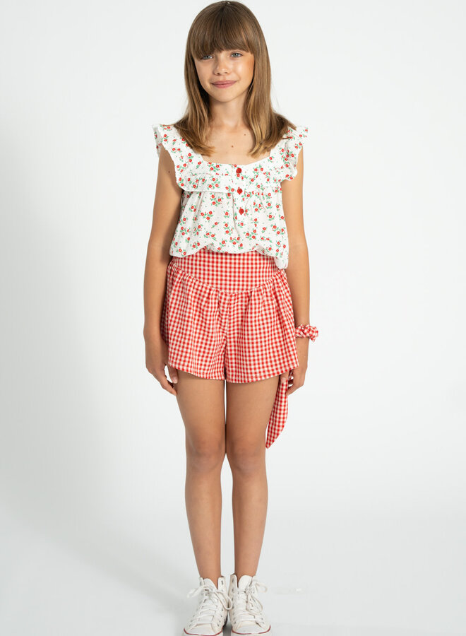 Piupiuchick - Shorts Red/Ecru Checkered