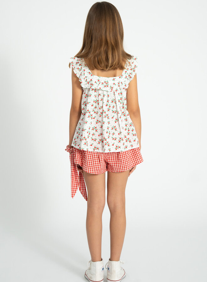 Piupiuchick - Shorts Red/Ecru Checkered