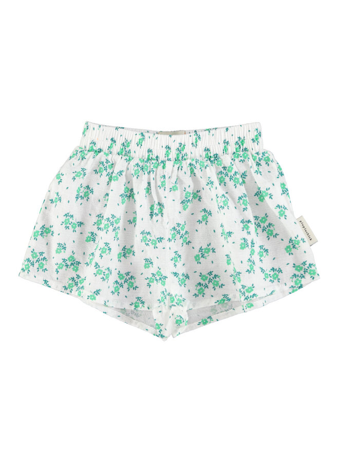 Piupiuchick - Shorts Ecru/Green Flowers