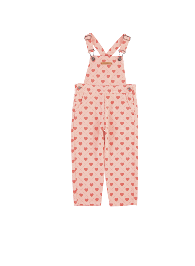 Piupiuchick - Dungarees Pink/Red Hearts