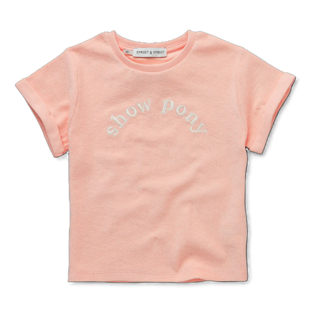 Sproet & Sprout - Terry T-shirt show pony/Blush pink