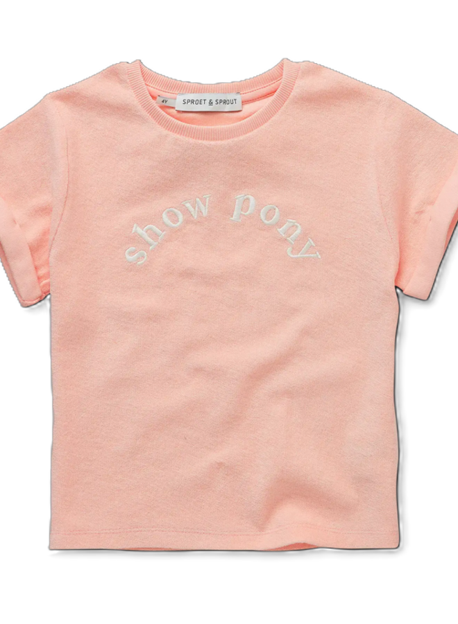 Sproet & Sprout - Terry T-shirt show pony/Blush pink