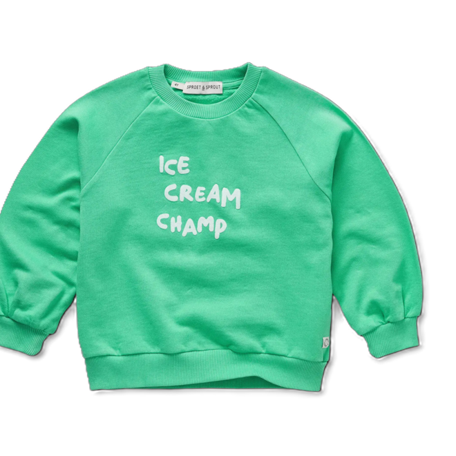 Sproet & Sprout - Raglan sweatshirt ice cream/Jade green