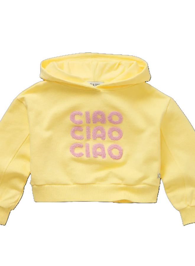 Sproet & Sprout - Boxy hooded girls sweatshirt/Yellow