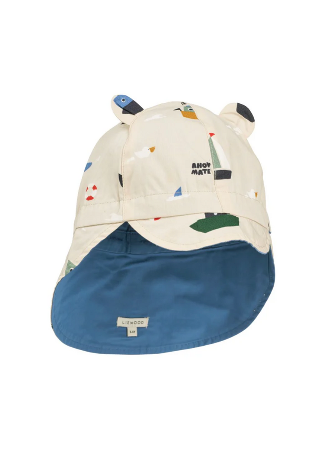 Liewood - Gorm reversible sun hat with ears - Sailing/Sandy 1/2Y