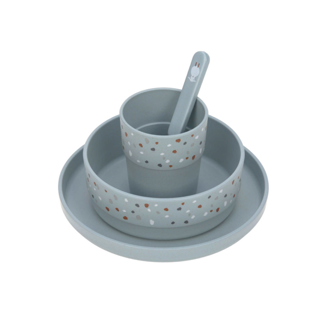 Lässig - Dish Set Tiny Farmer Sheep/Goose blue