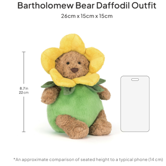 Jellycat - Bartholomew Bear Daffodil
