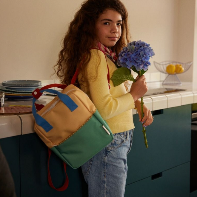 Sticky Lemon - backpack small Wonders - Sandy yellow & aquatic green