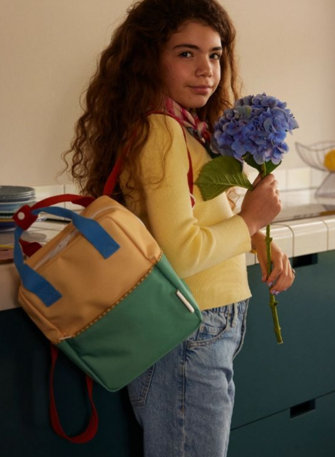 Sticky Lemon - backpack small Wonders - Sandy yellow & aquatic green