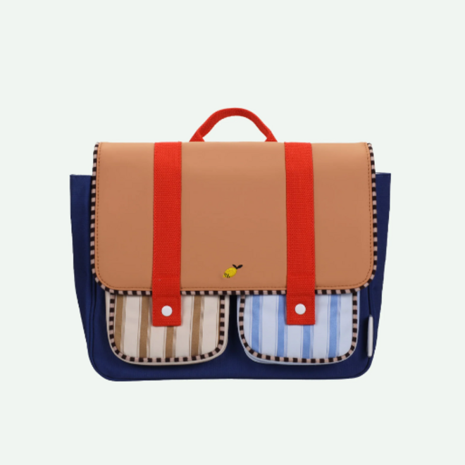 Sticky Lemon schoolbag - Wonders Jane beige & ned blue