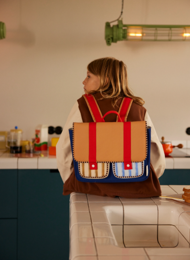 Sticky Lemon schoolbag - Wonders Jane beige & ned blue