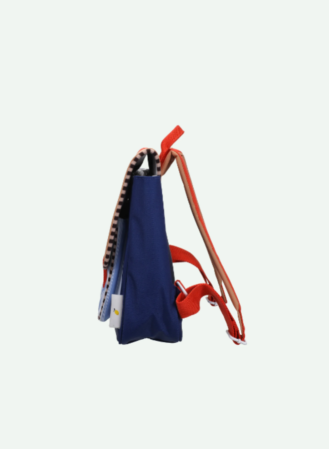 Sticky Lemon schoolbag - Wonders Jane beige & ned blue