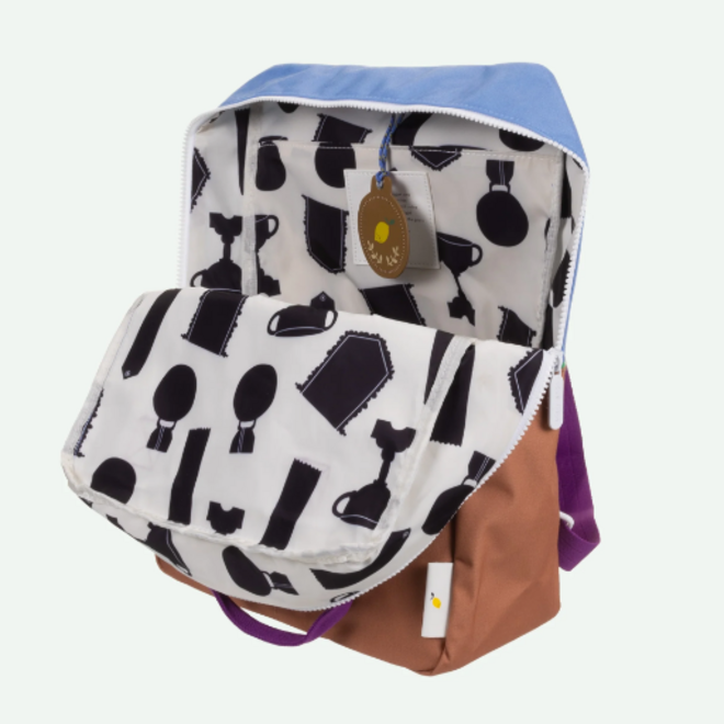 Sticky Lemon backpack large - Better together - Badminton blue & leather ball