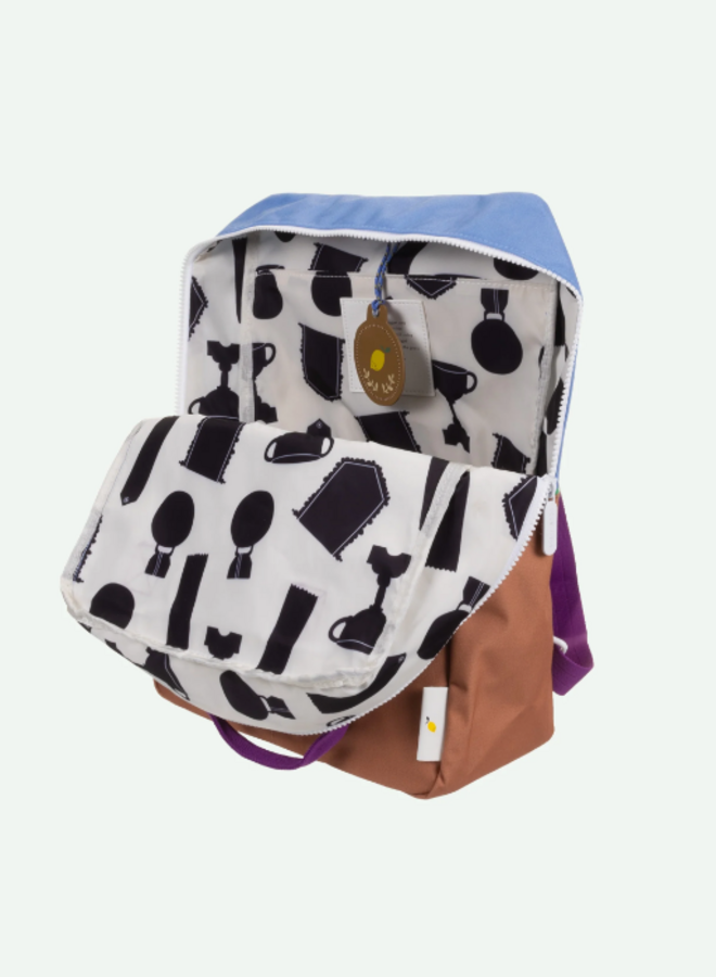 Sticky Lemon backpack large - Better together - Badminton blue & leather ball