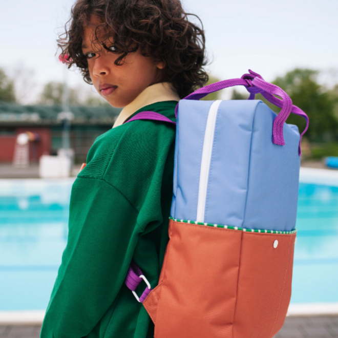 Sticky Lemon backpack large - Better together - Badminton blue & leather ball