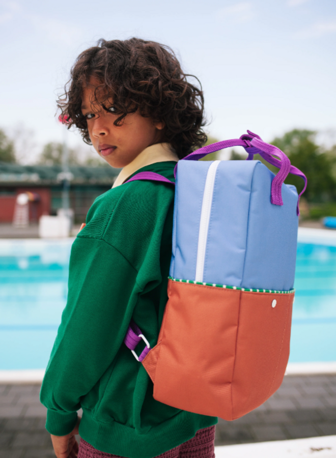 Sticky Lemon backpack large - Better together - Badminton blue & leather ball