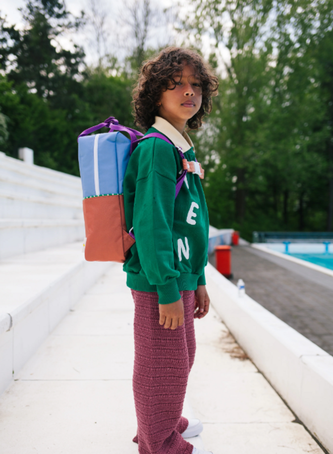 Sticky Lemon backpack large - Better together - Badminton blue & leather ball