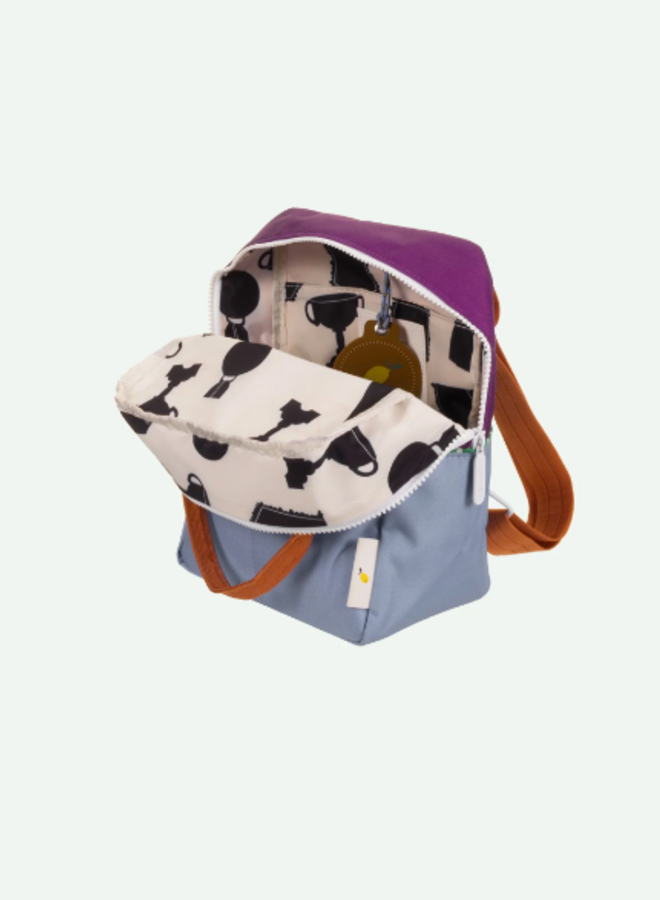 Sticky Lemon backpack small - Better together - Purple tights & badminton blue