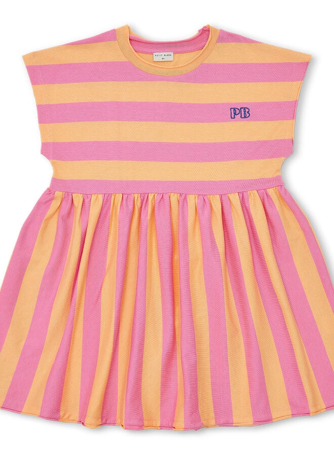 Petit Blush - Stripe dress Cashmire rose/Peach cobbler