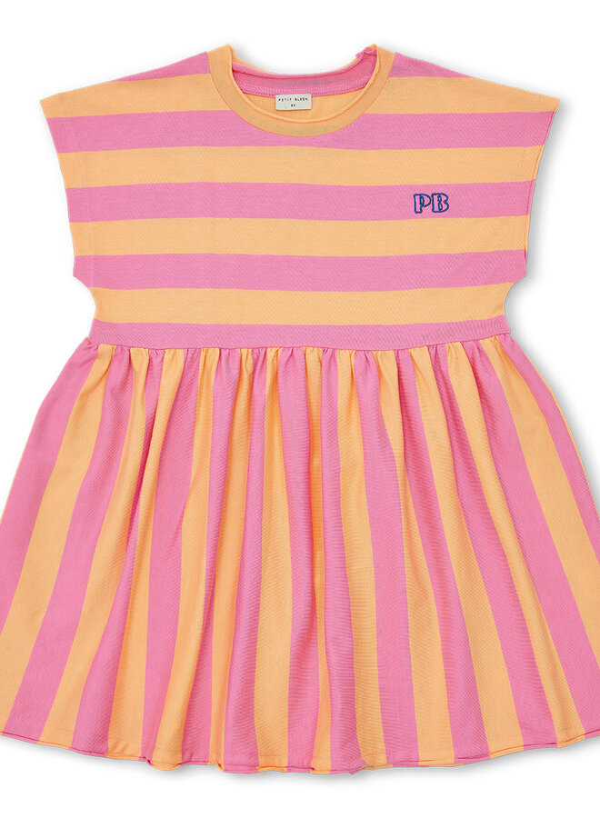 Petit Blush - Stripe dress Cashmire rose/Peach cobbler