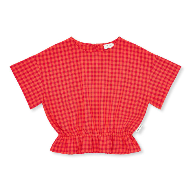 Petit Blush - Blouse elastic waiste Check red