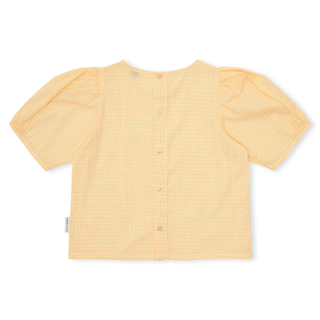 Petit Blush - Puff sleeve blouse Check butter yellow