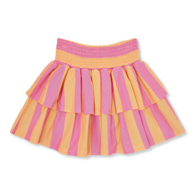 Petit Blush - Stripe smock skirt Cashmire rose/Peach cobbler