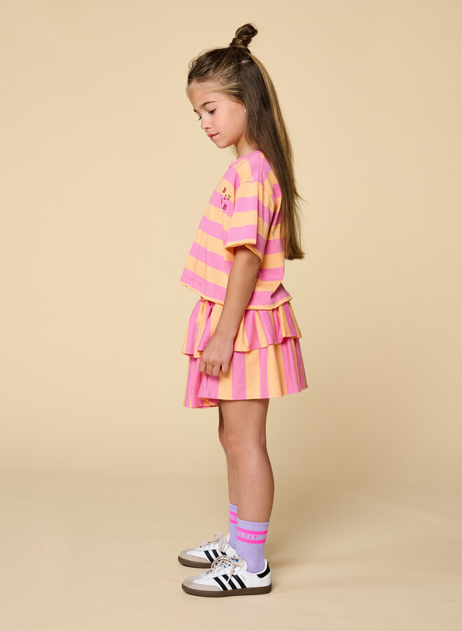 Petit Blush - Stripe t-shirt Cashmire rose/Peach cobbler