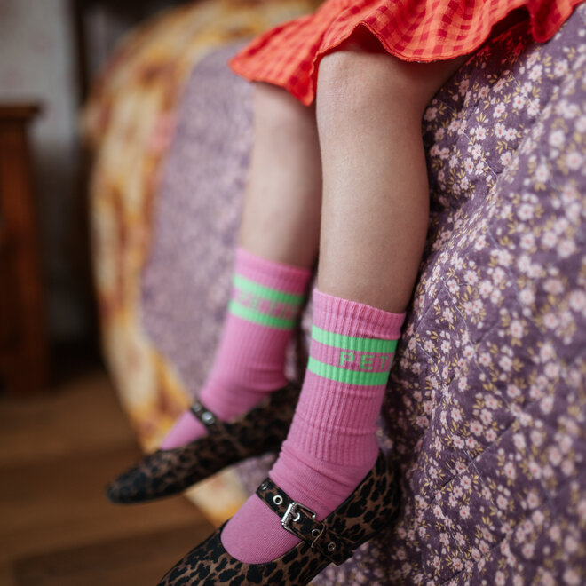 Petit Blush - Sport socks Lemonade/Neon green
