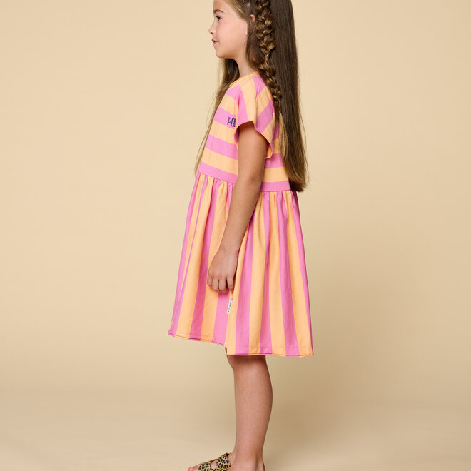 Petit Blush - Stripe dress Cashmire rose/Peach cobbler