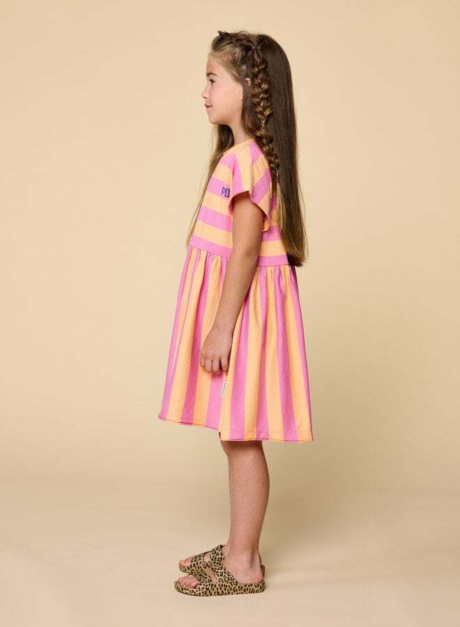 Petit Blush - Stripe dress Cashmire rose/Peach cobbler
