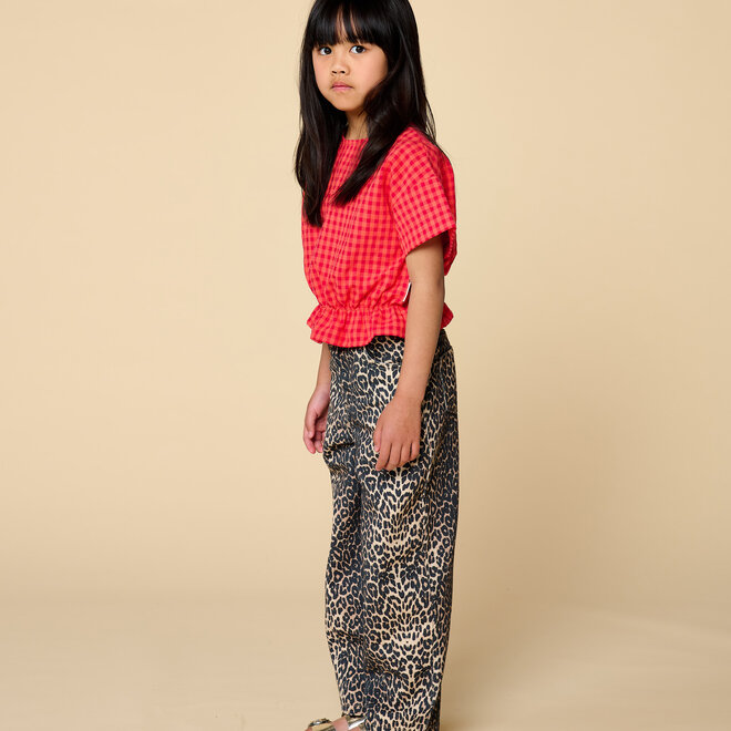 Petit Blush - Blouse elastic waiste Check red