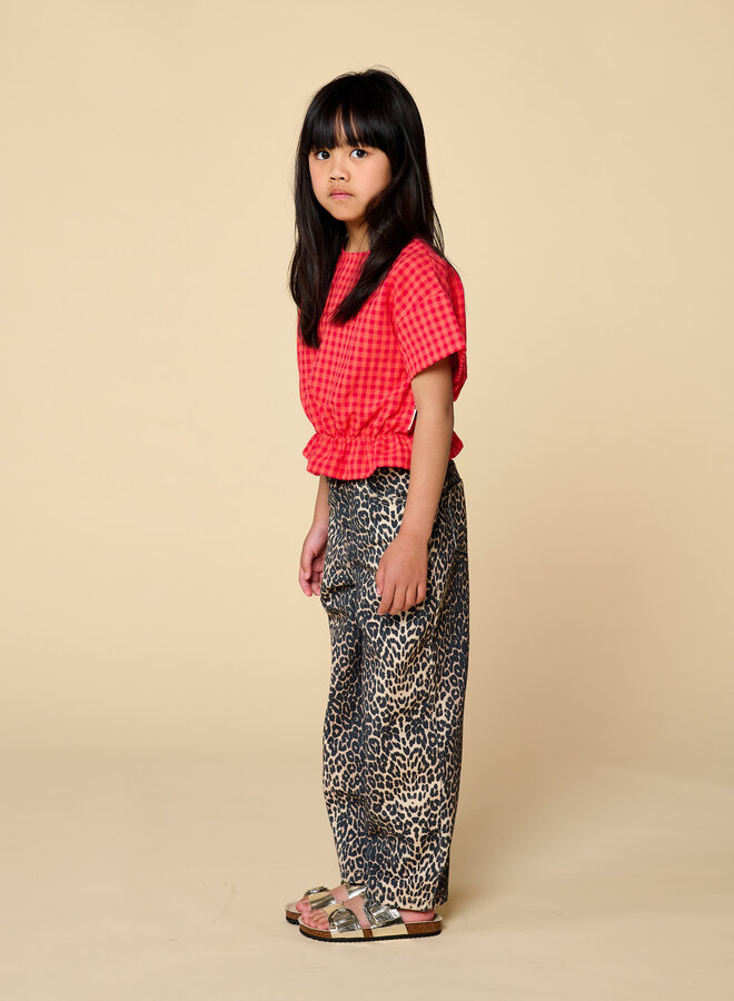 Petit Blush - Blouse elastic waiste Check red