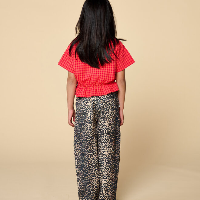 Petit Blush - Blouse elastic waiste Check red