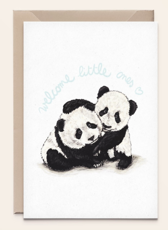 Kathings - Wenskaart Panda Twins