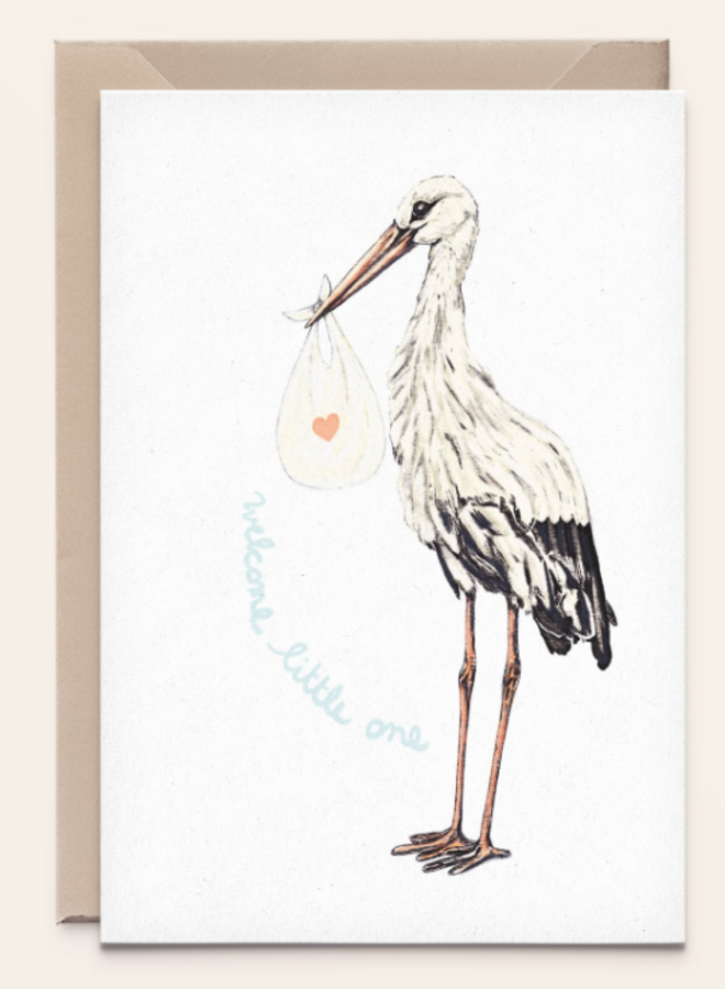 Kathings - Wenskaart Stork Little One