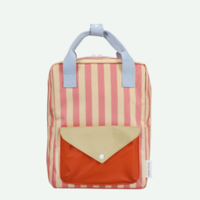 Sticky Lemon - Backpack medium - Wonders Envelope Stripes coral pink/Sandy yellow