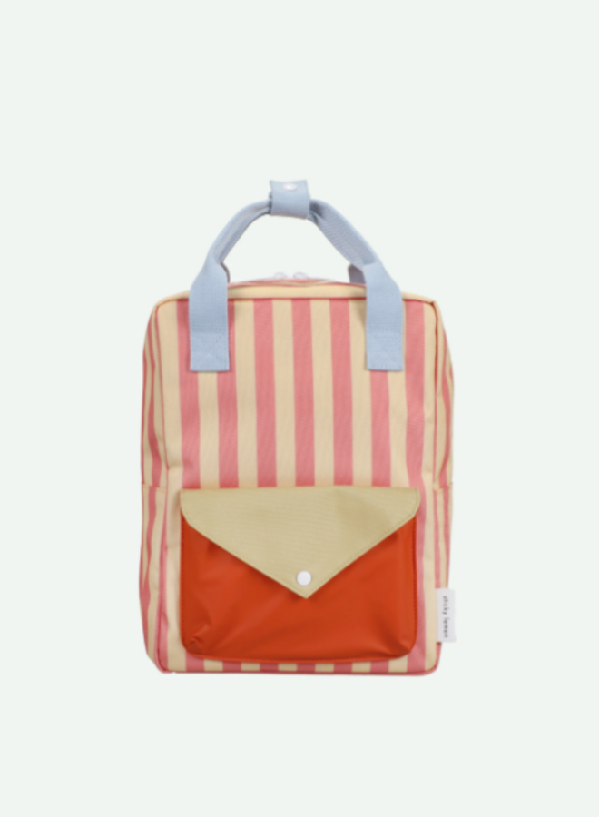 Sticky Lemon - Backpack medium - Wonders Envelope Stripes coral pink/Sandy yellow