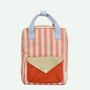 Sticky Lemon - Backpack medium - Envelope/Stripes coral pink/Sandy yellow