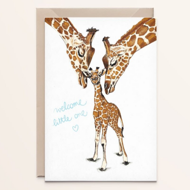 Kathings - Wenskaart Giraffe Family