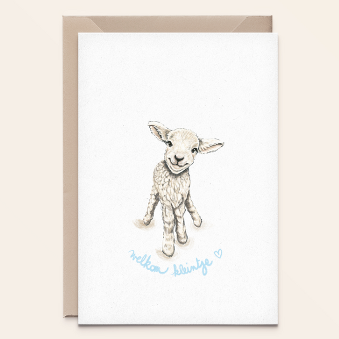 Kathings - Wenskaart Schaapje welkom kleintje