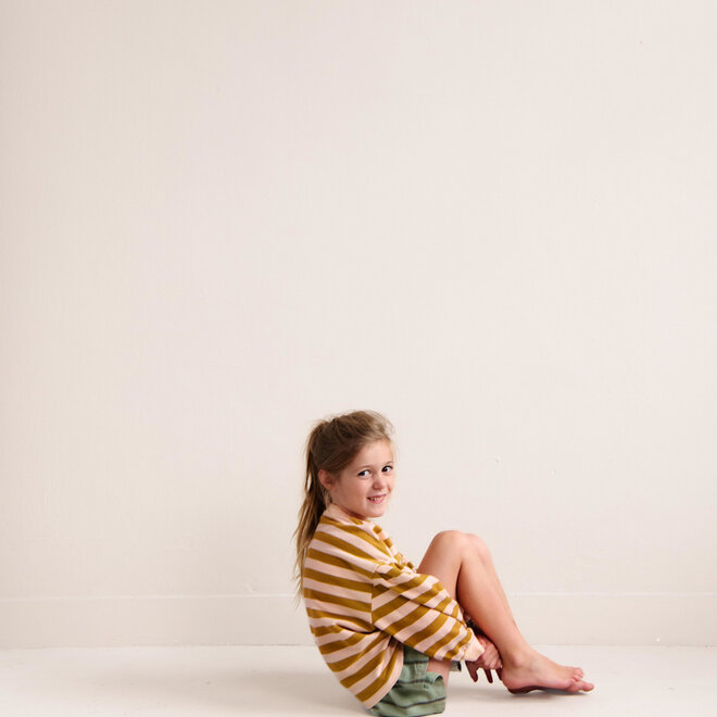 Jenest - Millie sweat t-shirt/Peach brown stripe