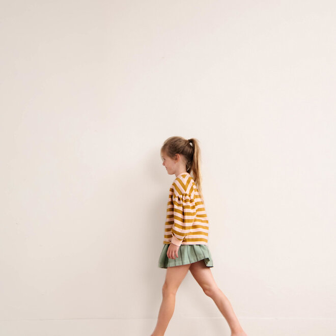 Jenest - Millie sweat t-shirt/Peach brown stripe