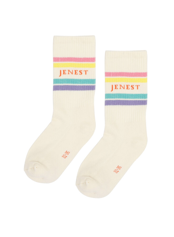 Jenest - Sport socks/Off white Multi colour