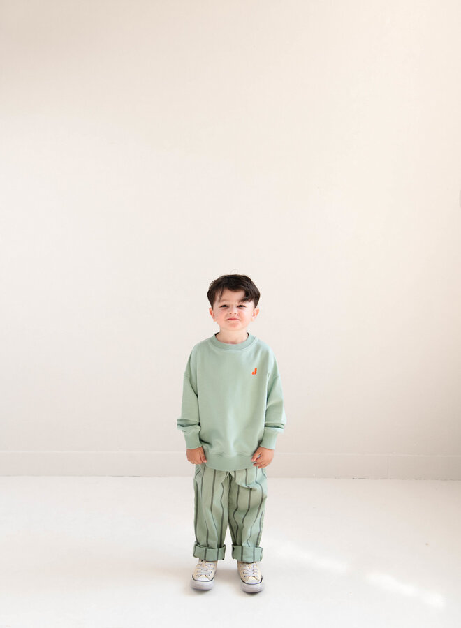 Jenest - Kick pants/Sage green stripe