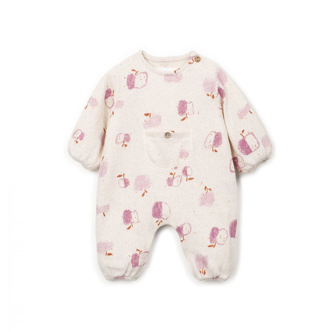 Play Up - Printed jersey jumpsuit Apples sculpture