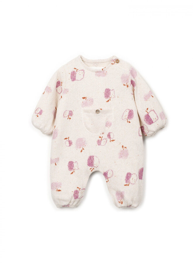 Play Up - Printed jersey jumpsuit Apples sculpture