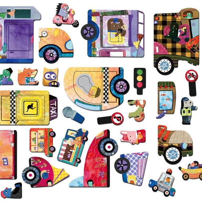 MierEdu Magnetic puzzle box Vehicles