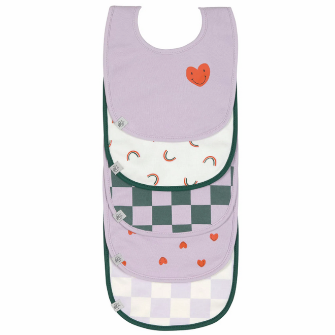 Lässig - Value Pack Bib 5 pcs Happy Rascals  Heart lavender